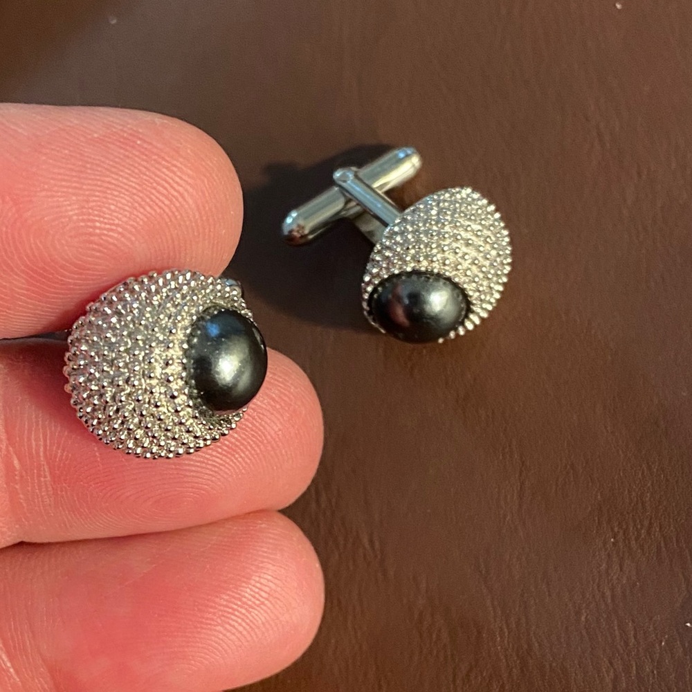 Sphere Cufflinks Silver and Grey
